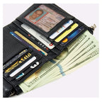 Wallet Slim Bifold Genuine Pebbled Leather RFID Blocking
