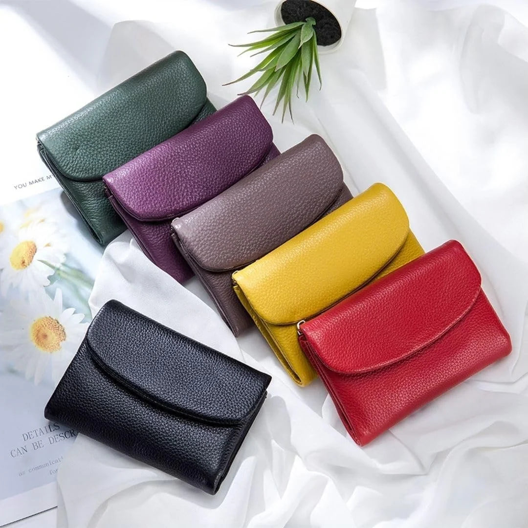 Wallet Slim Bifold Genuine Pebbled Leather RFID Blocking