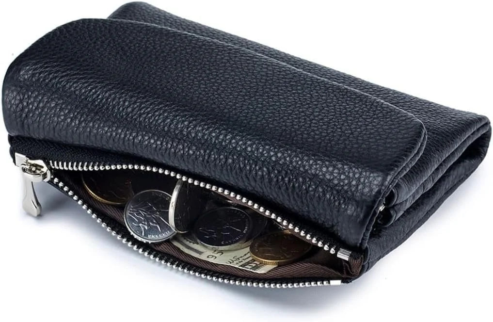 Wallet Slim Bifold Genuine Pebbled Leather RFID Blocking