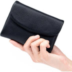 Wallet Slim Bifold Genuine Pebbled Leather RFID Blocking