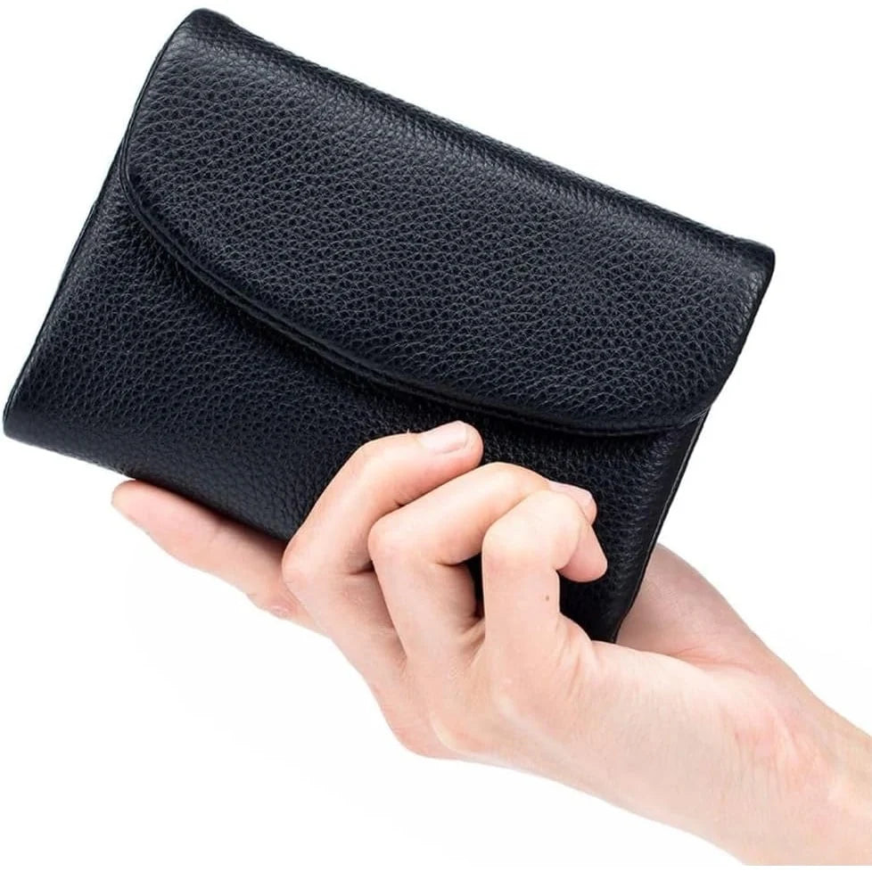 Wallet Slim Bifold Genuine Pebbled Leather RFID Blocking