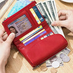 Wallet Slim Bifold Genuine Pebbled Leather RFID Blocking