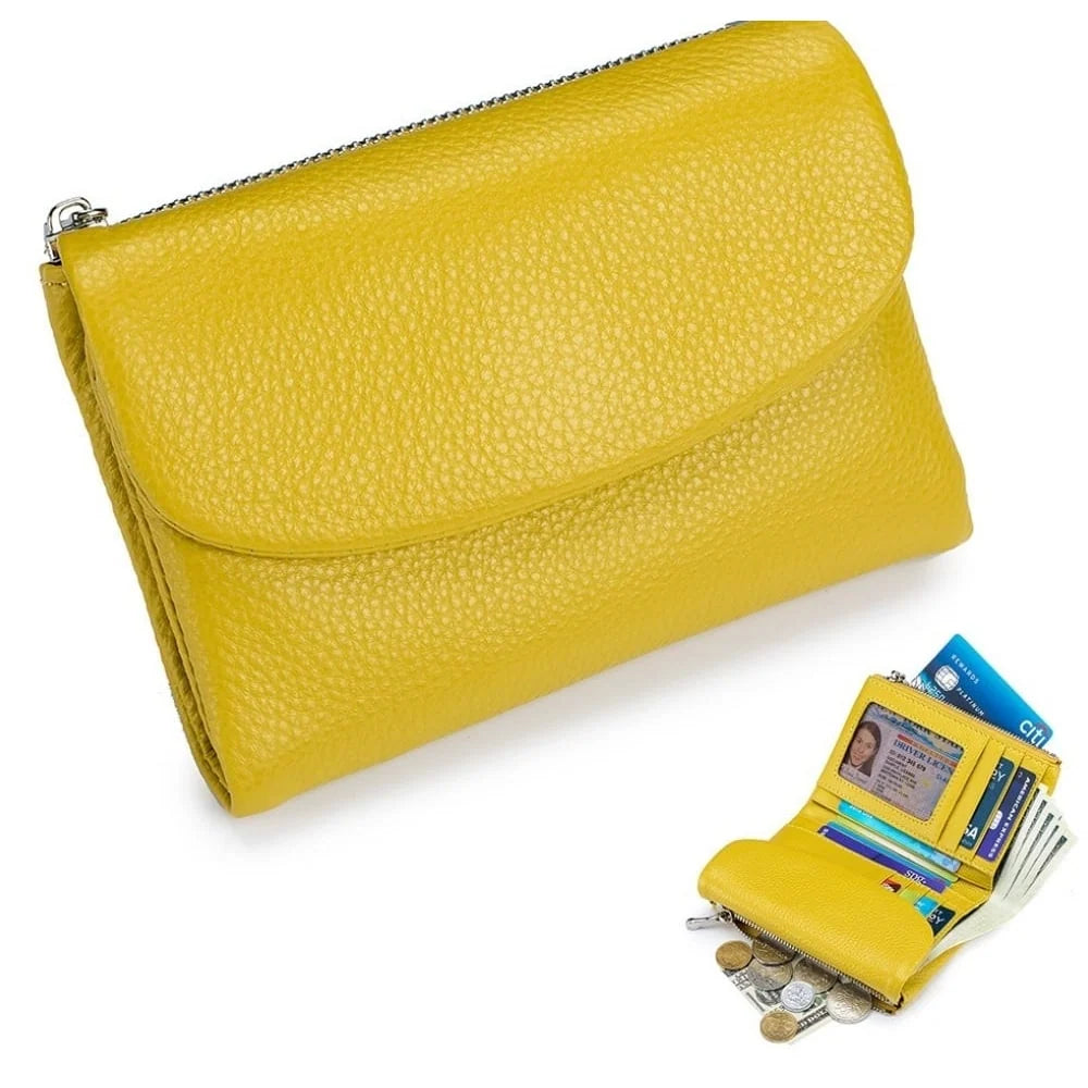 Wallet Slim Bifold Genuine Pebbled Leather RFID Blocking