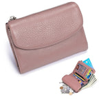 Wallet Slim Bifold Genuine Pebbled Leather RFID Blocking