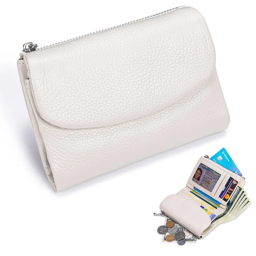 Wallet Slim Bifold Genuine Pebbled Leather RFID Blocking