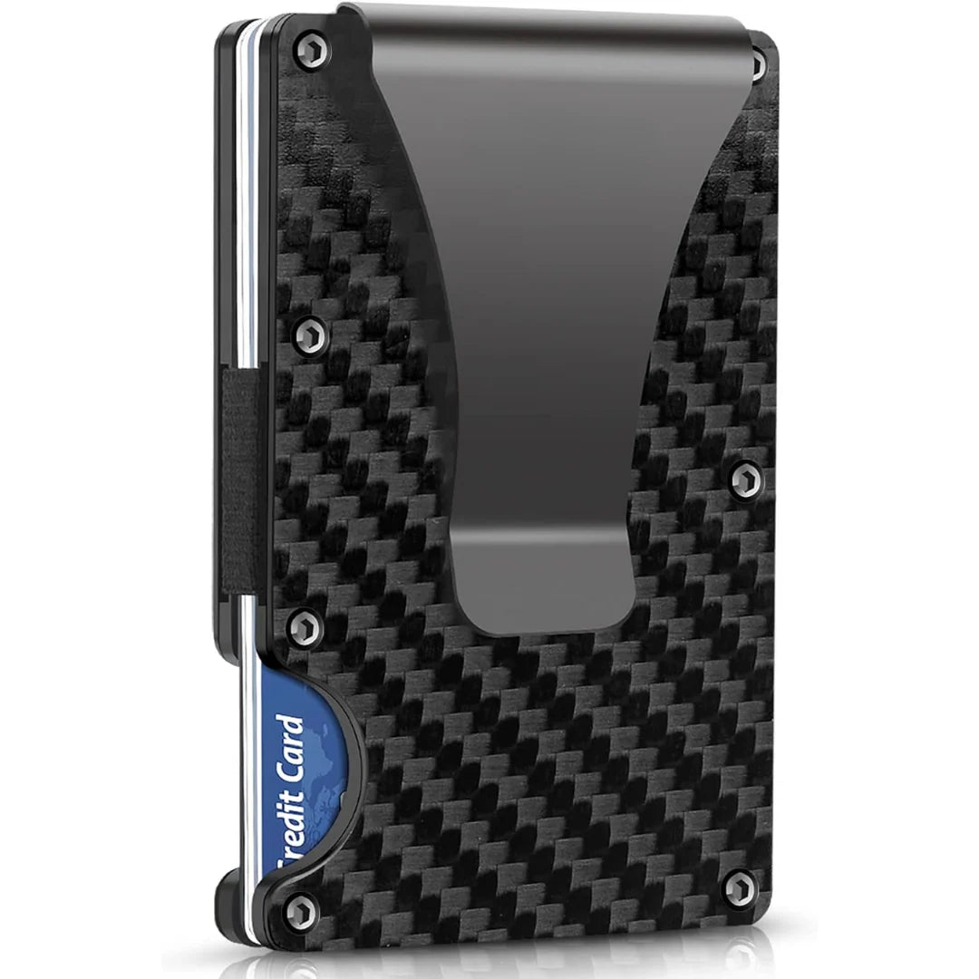 Wallet Slim Carbon Fiber Money Clip & RFID Blocking