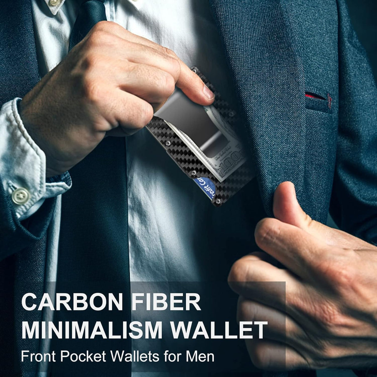 Wallet Slim Carbon Fiber RFID-Blocking