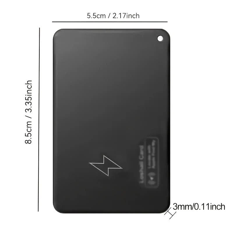 Wallet Tracker Card Ultra-Thin 3mm USB Rechargeable