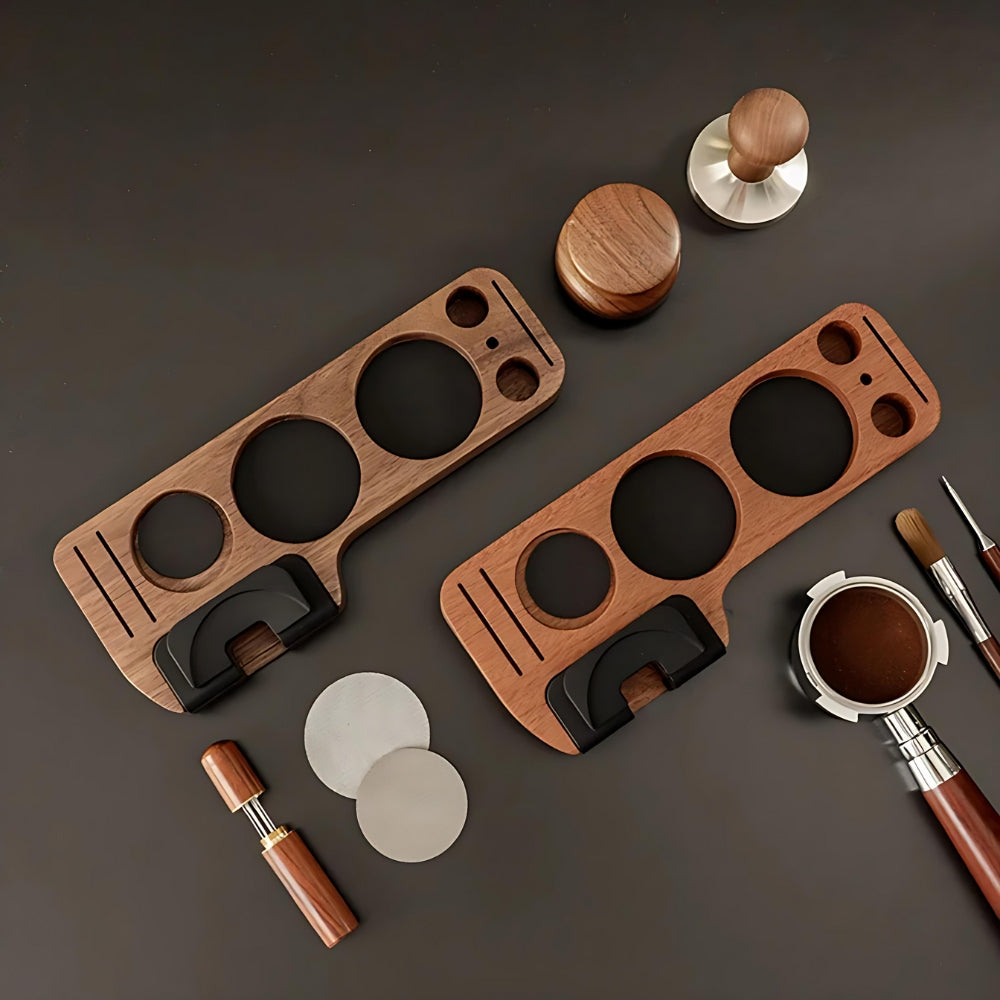 Walnut Anti-Slip Espresso Tamper Station