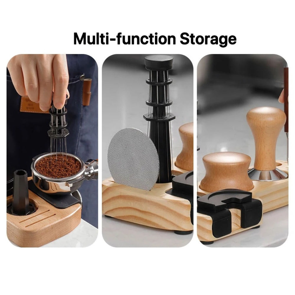 Walnut Anti-Slip Espresso Tamper Station