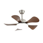 Walnut-Finish Wooden Blades Integrated LED Ceiling Fan (Remote Control)