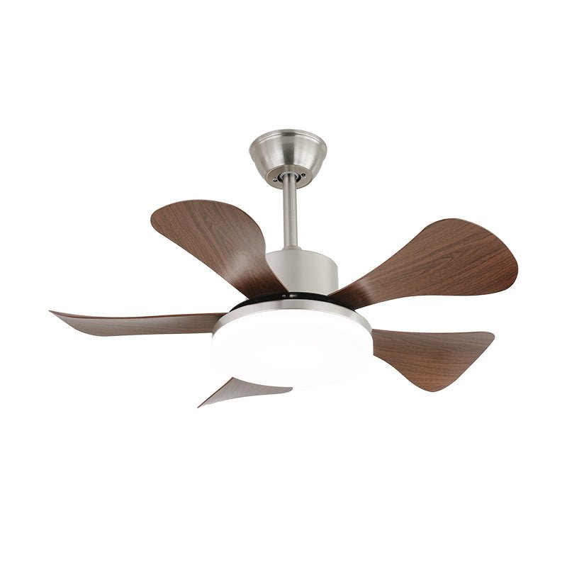 Walnut-Finish Wooden Blades Integrated LED Ceiling Fan (Remote Control)