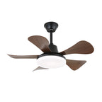 Walnut-Finish Wooden Blades Integrated LED Ceiling Fan (Remote Control)