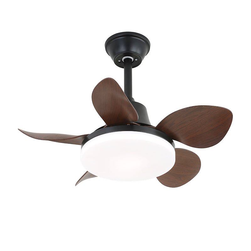 Walnut-Finish Wooden Blades Integrated LED Ceiling Fan (Remote Control)