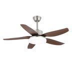 Walnut-Finish Wooden Blades Integrated LED Ceiling Fan (Remote Control)