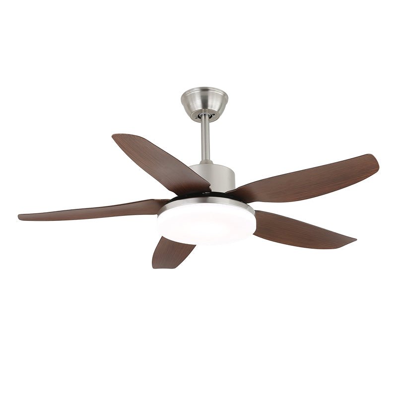 Walnut-Finish Wooden Blades Integrated LED Ceiling Fan (Remote Control)