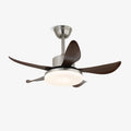 Walnut-Look Integrated LED Remote-Control Ceiling Fan (91 cm Span)