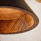 Walnut Wood Brass Pull-Cord Wall Sconce (Hardwired)