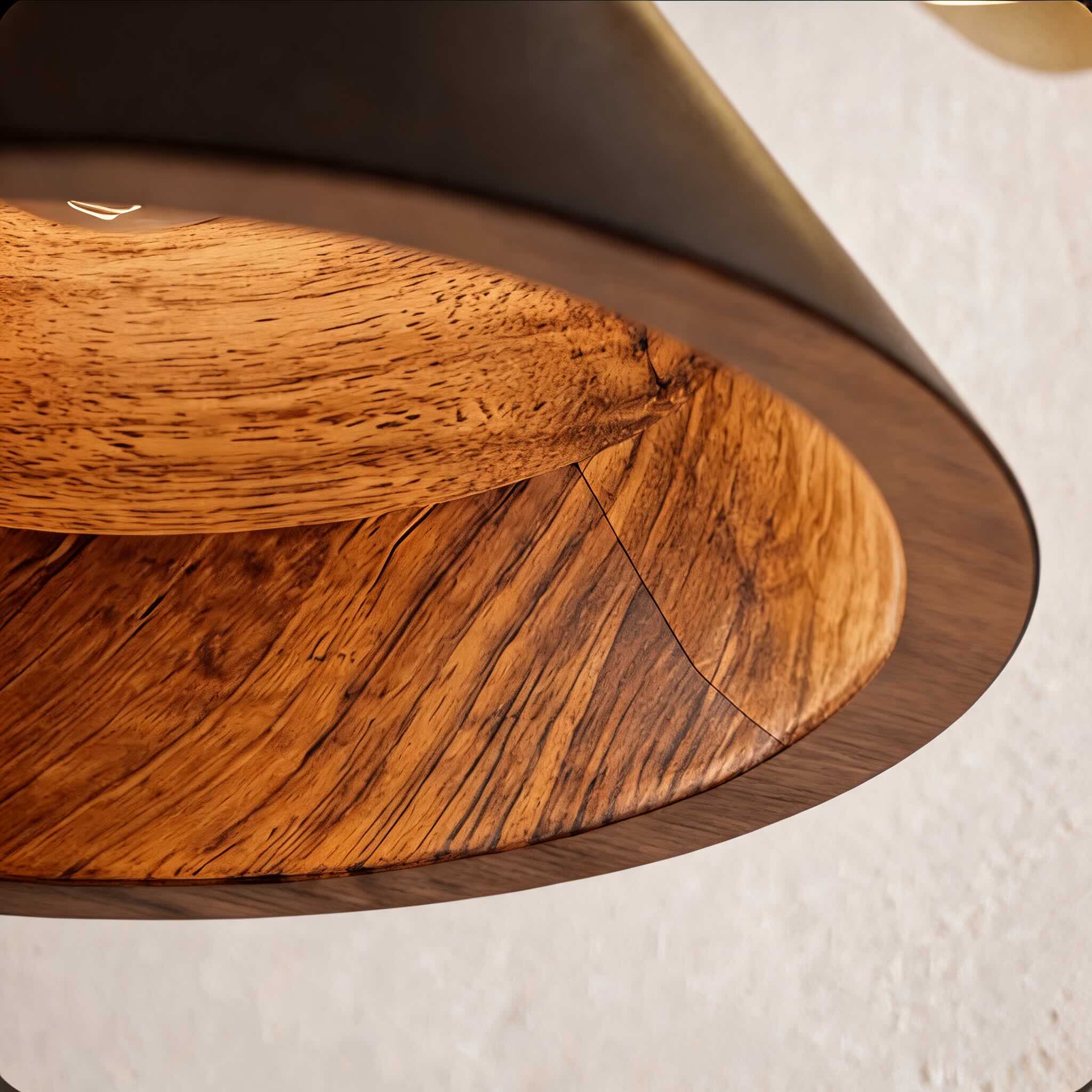 Walnut Wood Brass Pull-Cord Wall Sconce (Hardwired)