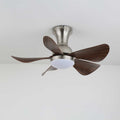 Walnut Wood-Look DC Motor Integrated LED Ceiling Fan (70 cm)