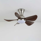 Walnut Wood-Look DC Motor Integrated LED Ceiling Fan (70 cm)