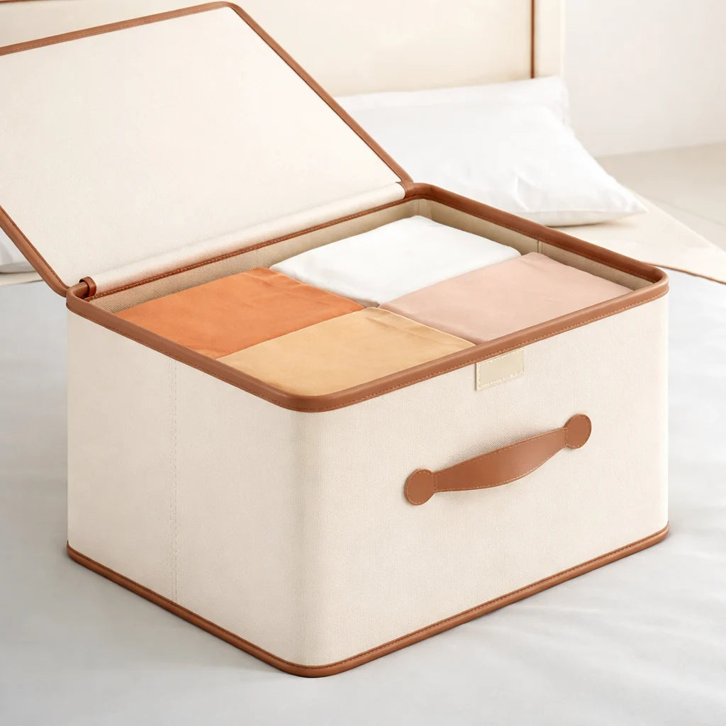 Wardrobe Storage Box Foldable With Lid & Handles