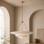 Warm 12W LED Copper & Plaster Chandelier (Adjustable Chain)