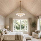 Warm 12W LED Copper & Plaster Chandelier (Adjustable Chain)