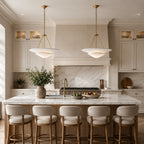 Warm 12W LED Copper & Plaster Chandelier (Adjustable Chain)