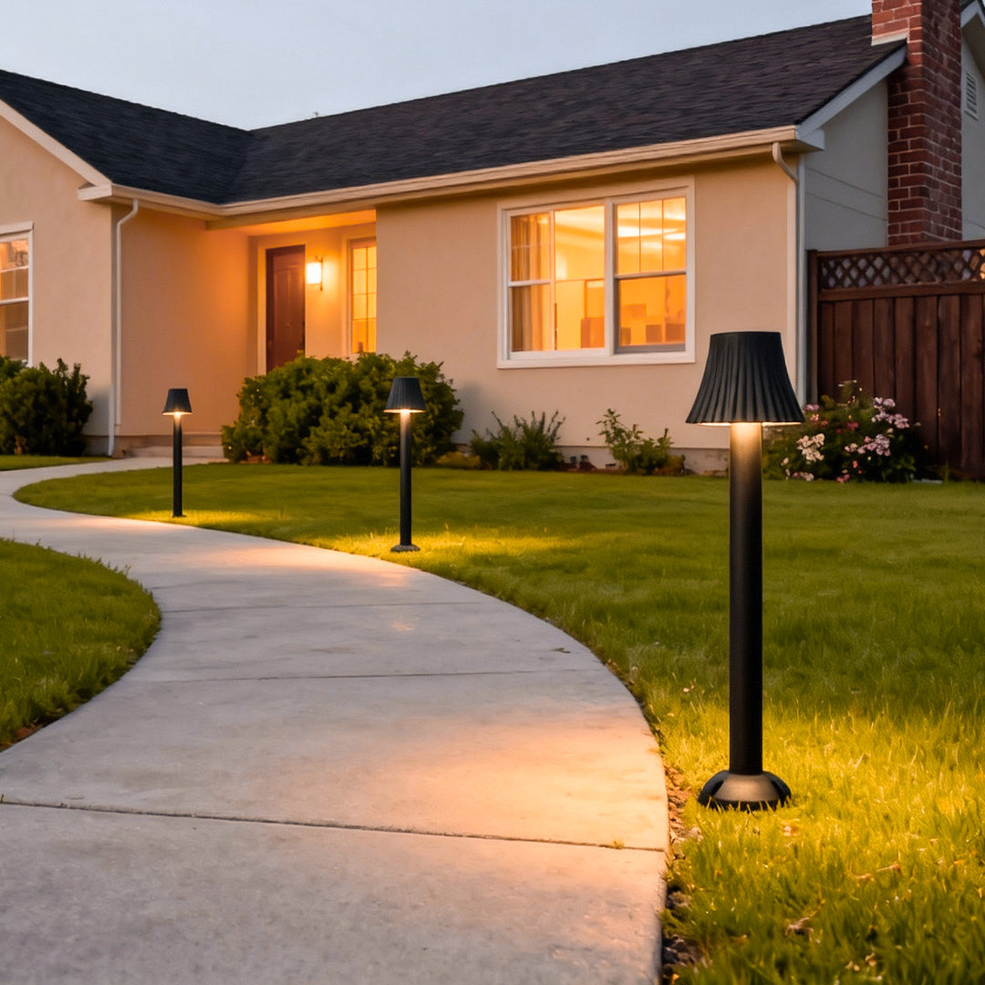 Warm 3000K Glare-Free Mushroom-Cap Path Light (Hardwired, IP54)