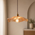 Warm Ambient Lotus-Shaped FRP Pendant Lamp (Adjustable Height)