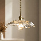 Warm Ambient Lotus-Shaped FRP Pendant Lamp (Adjustable Height)