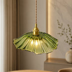 Warm Ambient Lotus-Shaped FRP Pendant Lamp (Adjustable Height)