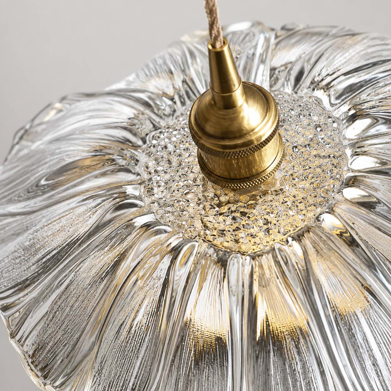 Warm Ambient Lotus-Shaped FRP Pendant Lamp (Adjustable Height)