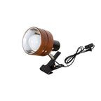 Warm Ambient Wood & Iron Bedside Lamp