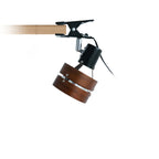 Warm Ambient Wood & Iron Bedside Lamp