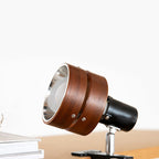 Warm Ambient Wood & Iron Bedside Lamp