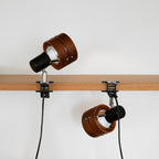 Warm Ambient Wood & Iron Bedside Lamp
