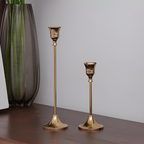 Warm Gold Graduated Taper Candle Holders (Set of 3)