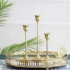 Warm Gold Graduated Taper Candle Holders (Set of 3)