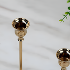 Warm Gold Graduated Taper Candle Holders (Set of 3)