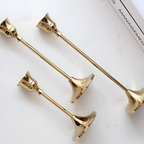 Warm Gold Graduated Taper Candle Holders (Set of 3)