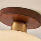 Warm LED Cream Glass Flush Mount Ceiling Light