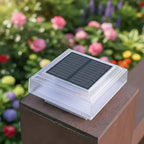 Warm LED Solar-Powered Weatherproof Pillar Light
