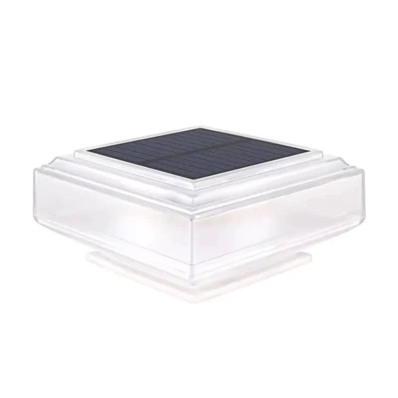 Warm LED Solar-Powered Weatherproof Pillar Light