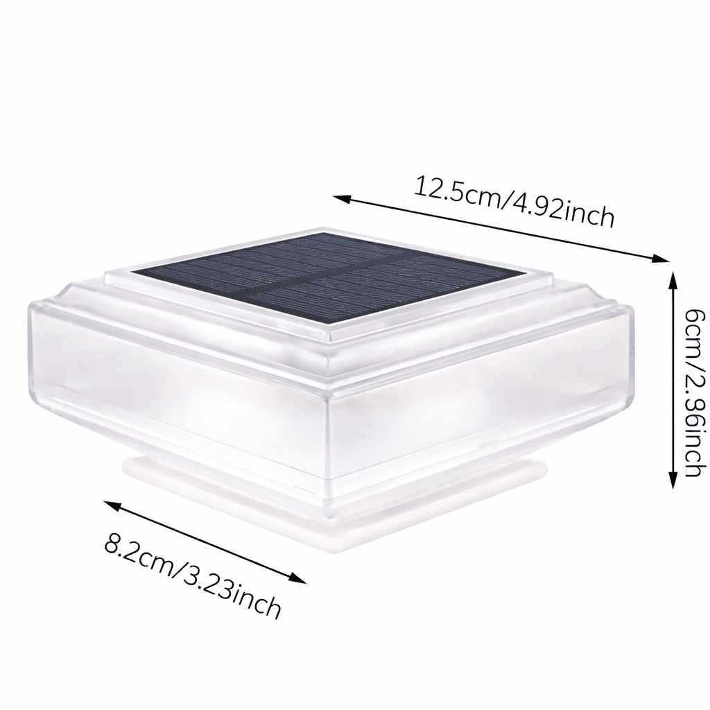 Warm LED Solar-Powered Weatherproof Pillar Light