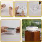 Warm LED Solar-Powered Weatherproof Pillar Light