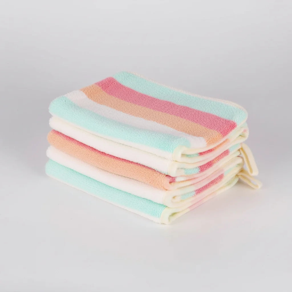 Wash Mitts Set 6-Piece Coral Fleece Sensitive Skin