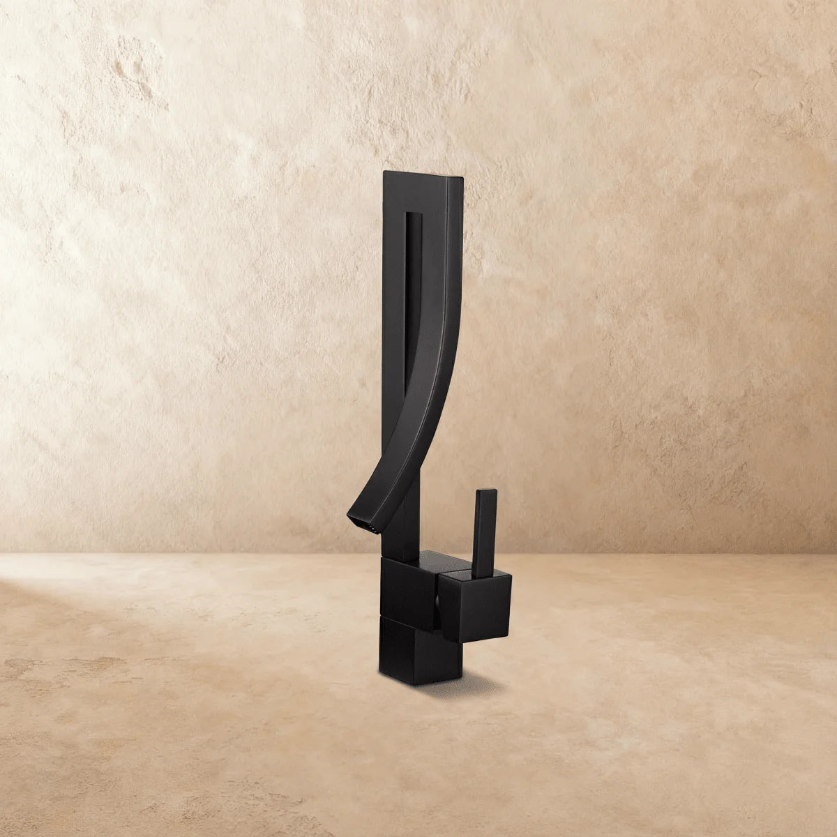 Washbasin Faucet Sculptural Open Spout Single-Handle 35 cm