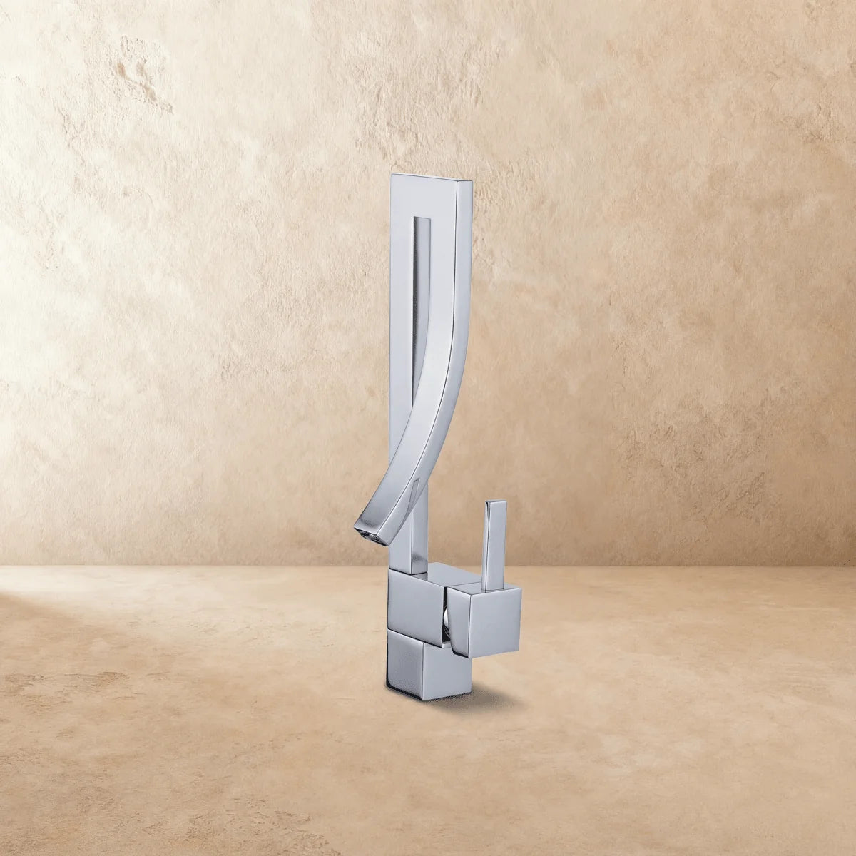 Washbasin Faucet Sculptural Open Spout Single-Handle 35 cm